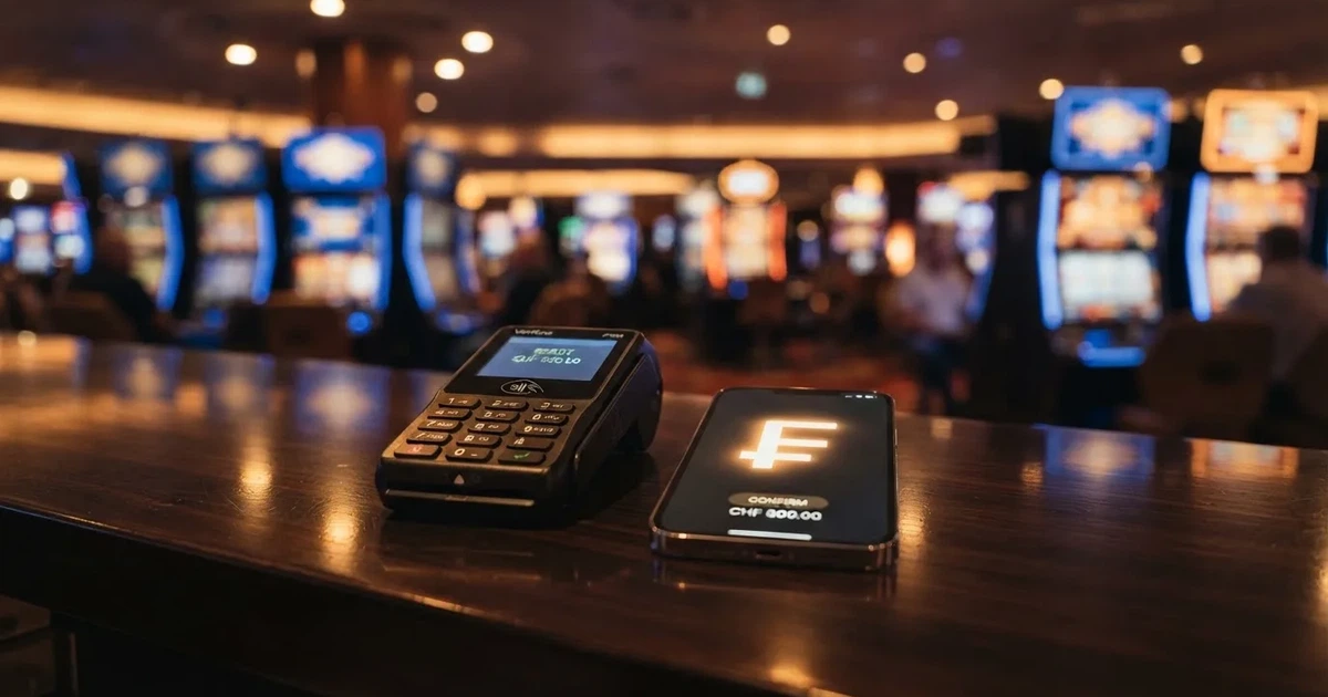 Kartenterminal und Smartphone mit einer ausstehenden Zahlungsbenachrichtigung — 40 franken bonus ohne einzahlung casino