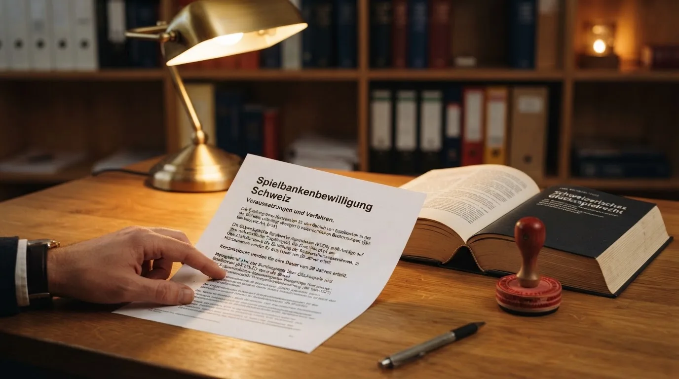 Amtliches Schreiben mit Stempel auf einem Schreibtisch neben einem Gesetzbuch — beste casino mit schneller auszahlung