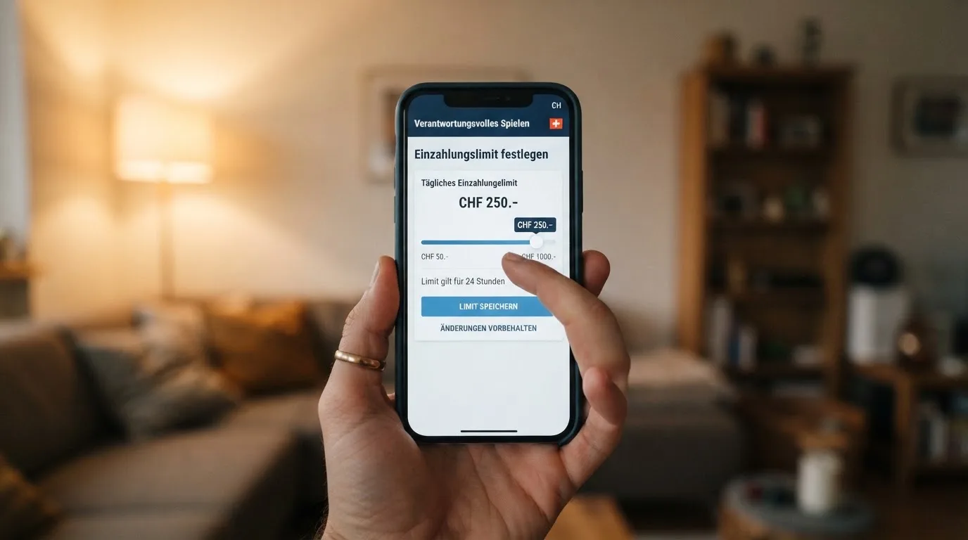 Hand hält ein Smartphone mit einem Formular zur Einzahlungsgrenze, ruhige Stimmung — beste online casino ausland